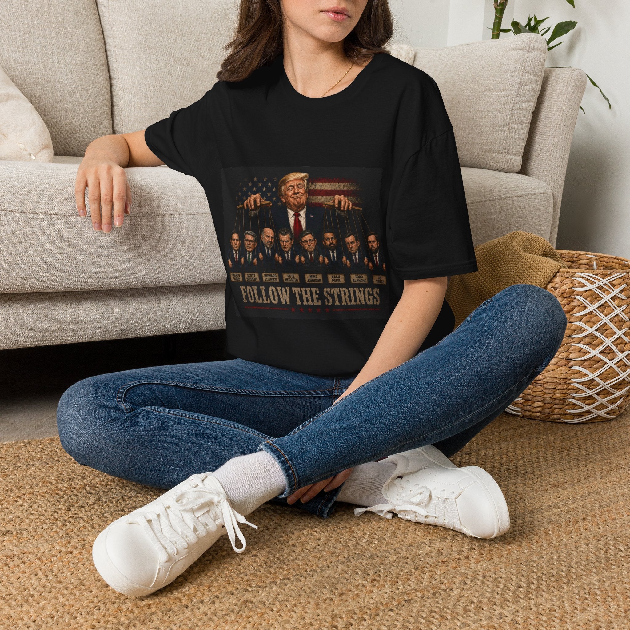 Funny Political Shirt | Follow the Strings Graphic Tee