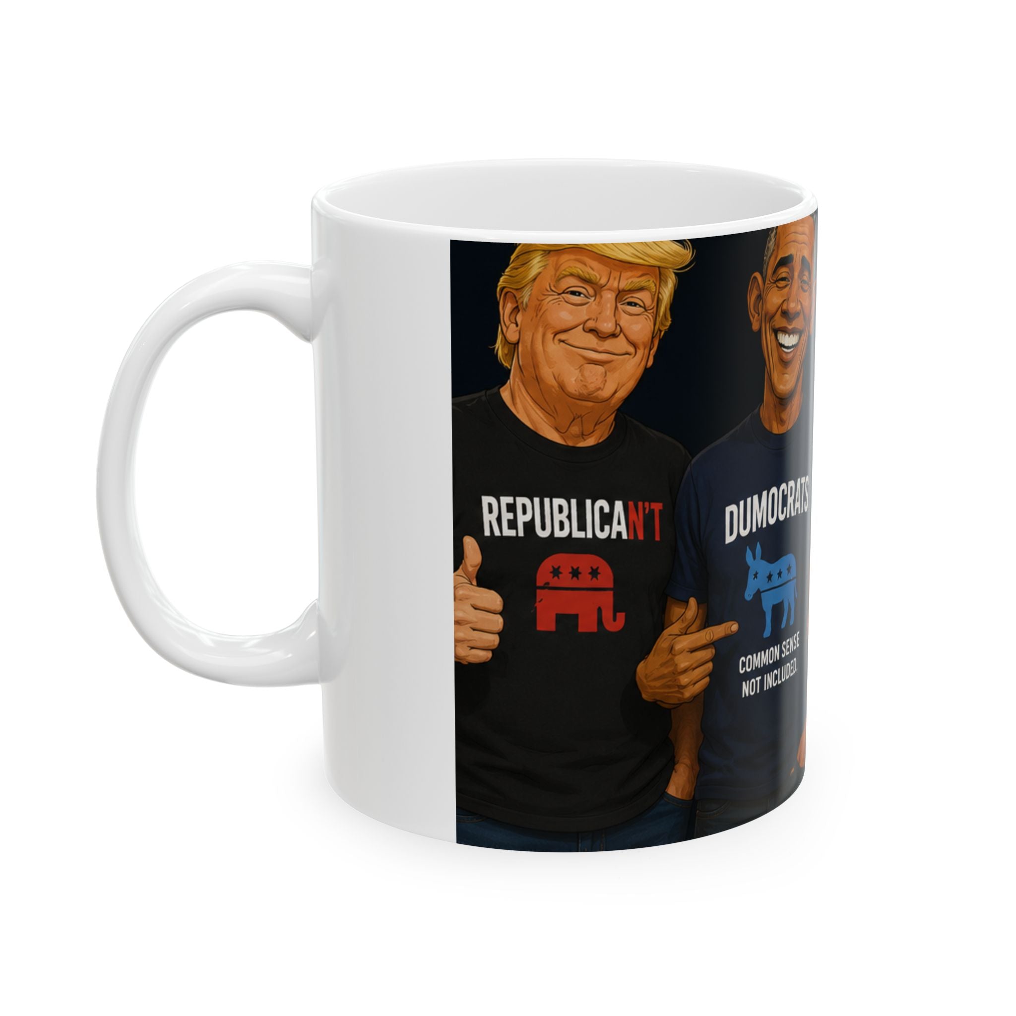 Political Satire Mug — 'Dumocrats' vs 'Devilcrats' Humorous Ceramic Coffee Cup (11oz/15oz)