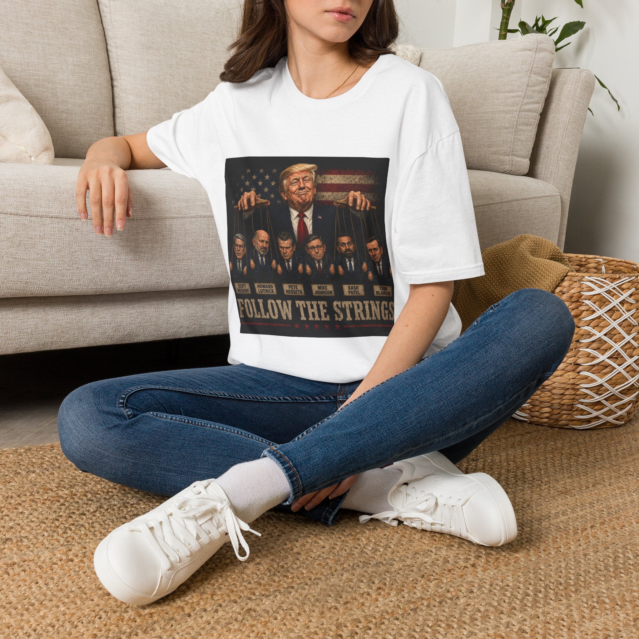 T-Shirt — 'Follow The Strings' Trump Puppet Political Tee