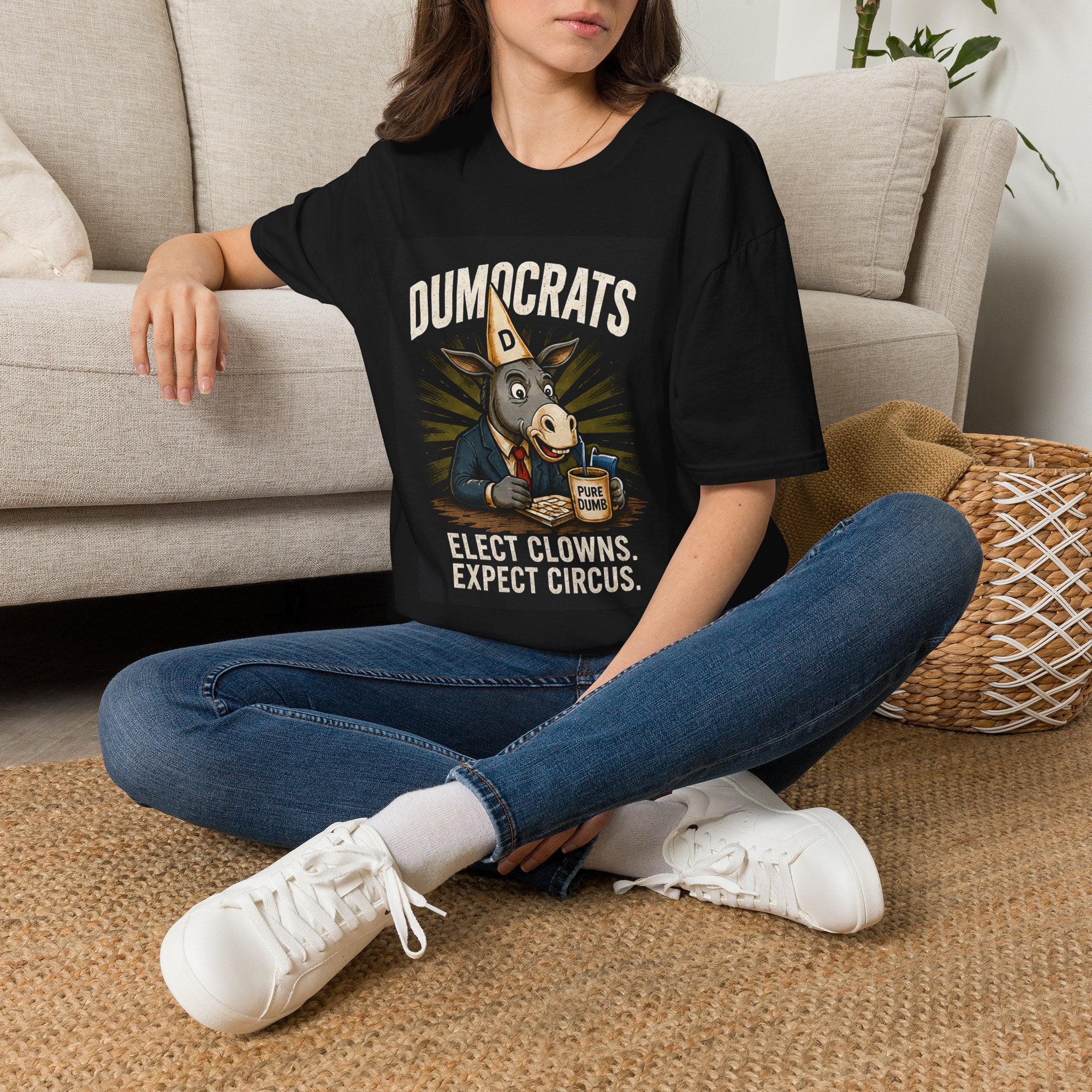 Funny Political Shirt | Elect Clowns, Expect Circus | Dumocrats Donkey Tee