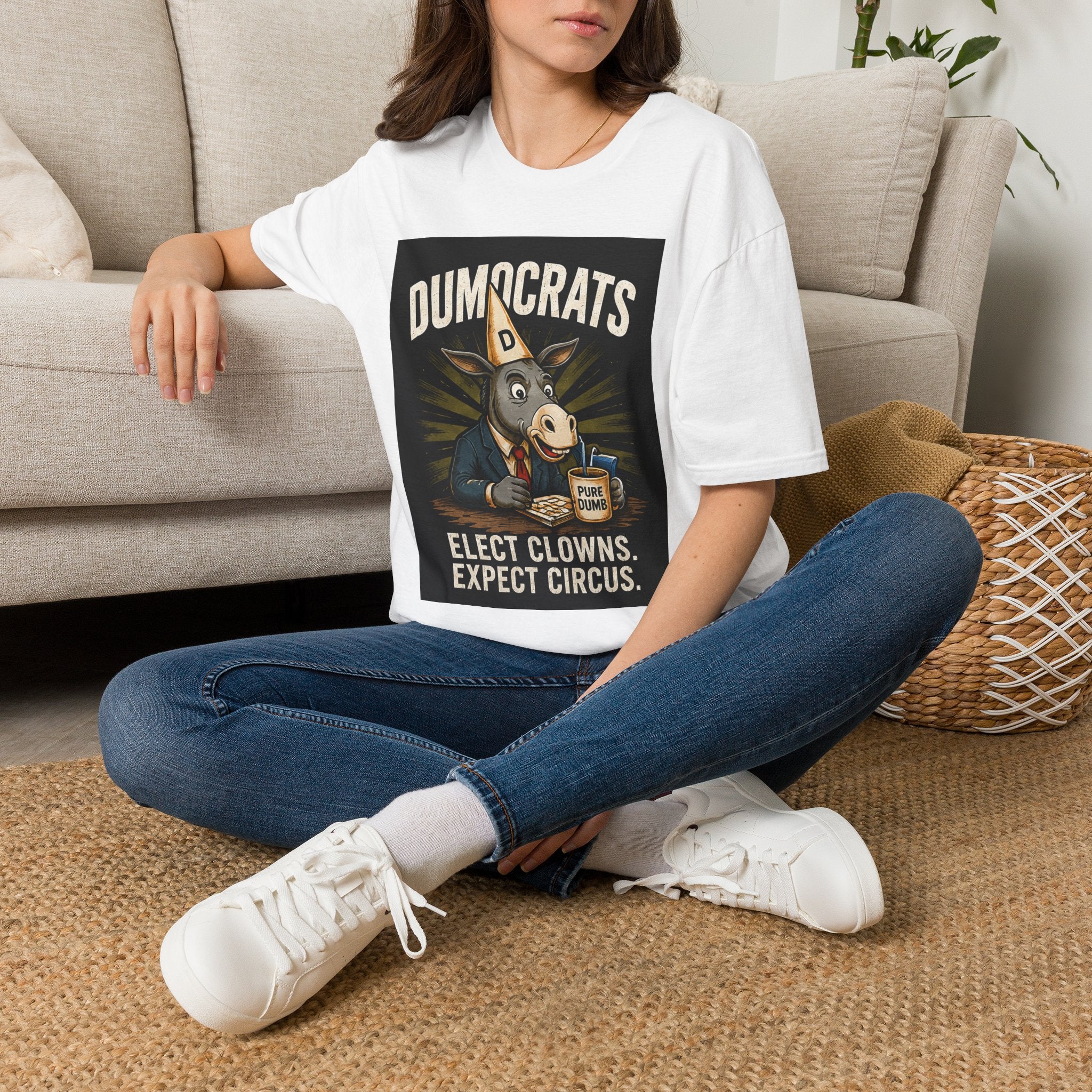 Funny Political Shirt | Elect Clowns, Expect Circus | Dumocrats Donkey Tee
