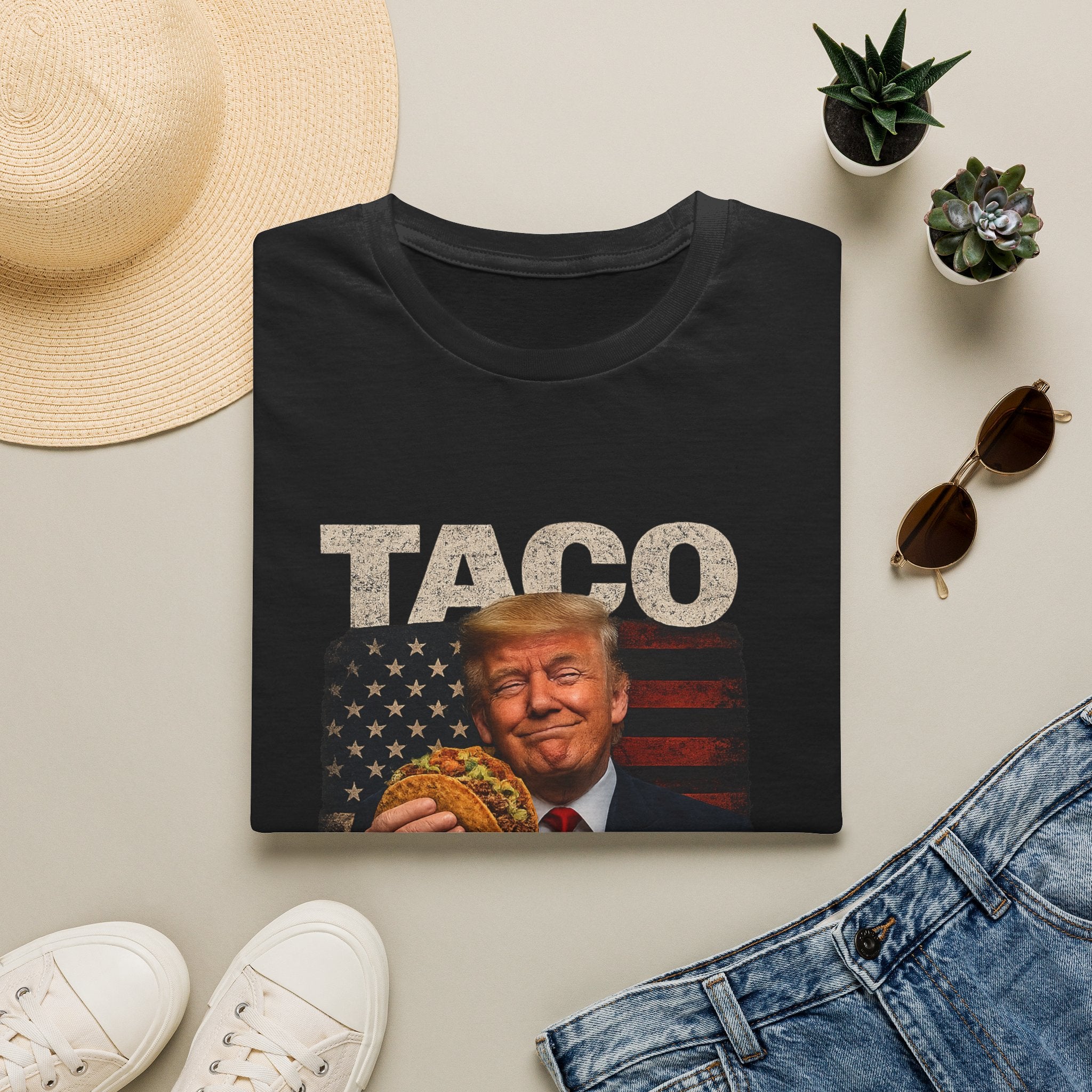 T-Shirt — 'TACO' Trump Taco Humor Tee (Political Satire)
