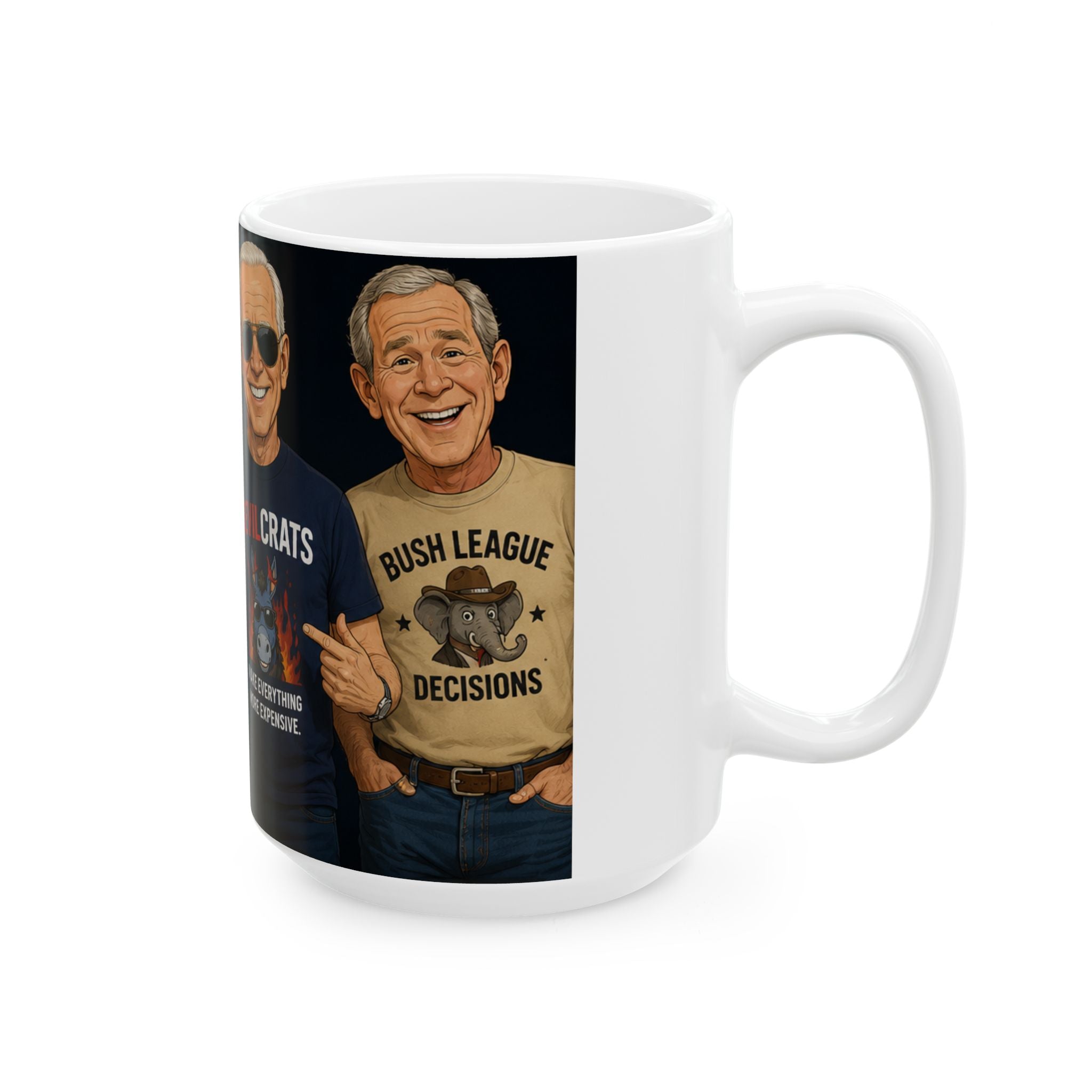 Political Satire Mug — 'Dumocrats' vs 'Devilcrats' Humorous Ceramic Coffee Cup (11oz/15oz)