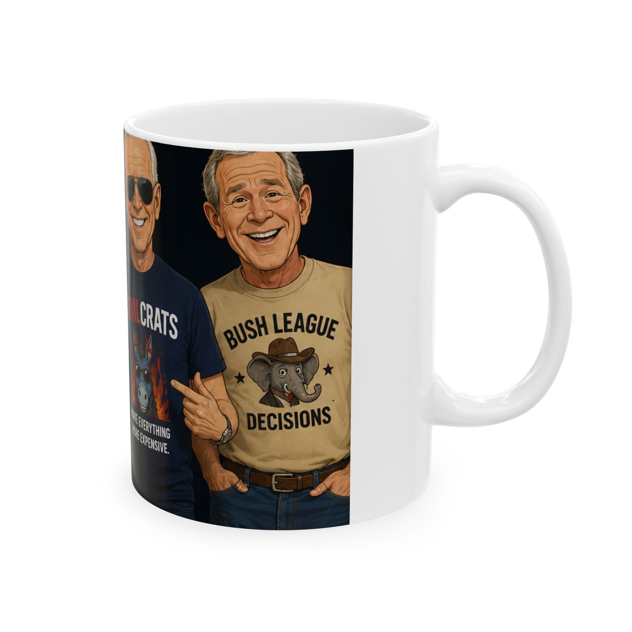 Political Satire Mug — 'Dumocrats' vs 'Devilcrats' Humorous Ceramic Coffee Cup (11oz/15oz)