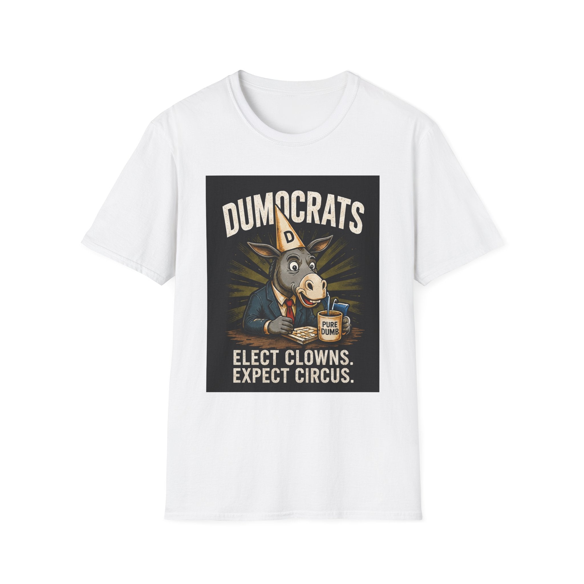 Funny Political Shirt | Elect Clowns, Expect Circus | Dumocrats Donkey Tee