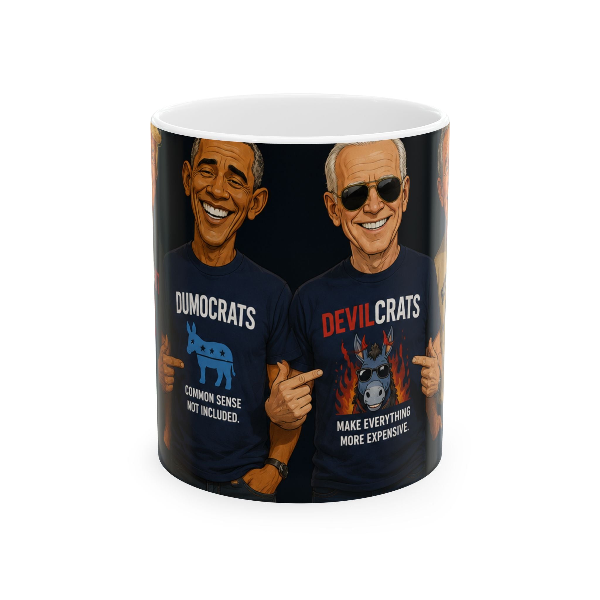 Political Satire Mug — 'Dumocrats' vs 'Devilcrats' Humorous Ceramic Coffee Cup (11oz/15oz)