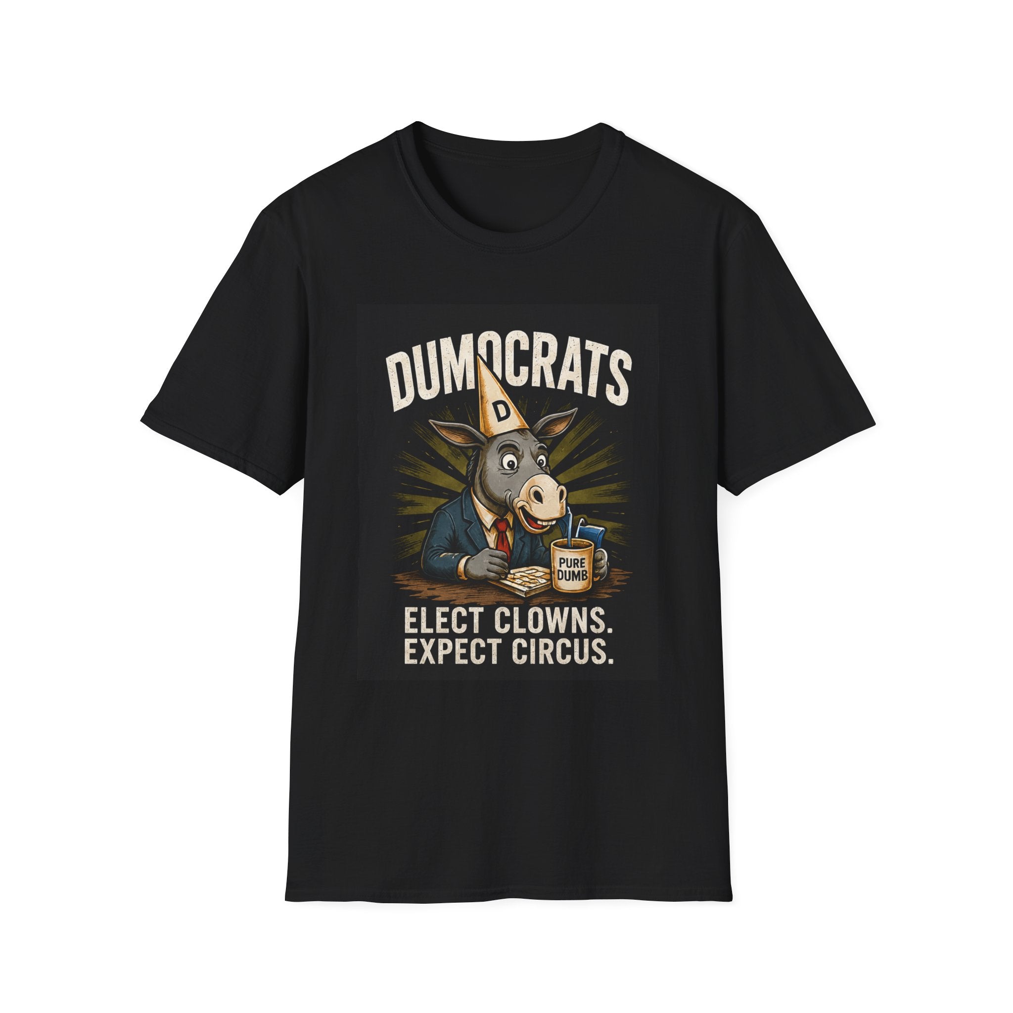 Funny Political Shirt | Elect Clowns, Expect Circus | Dumocrats Donkey Tee