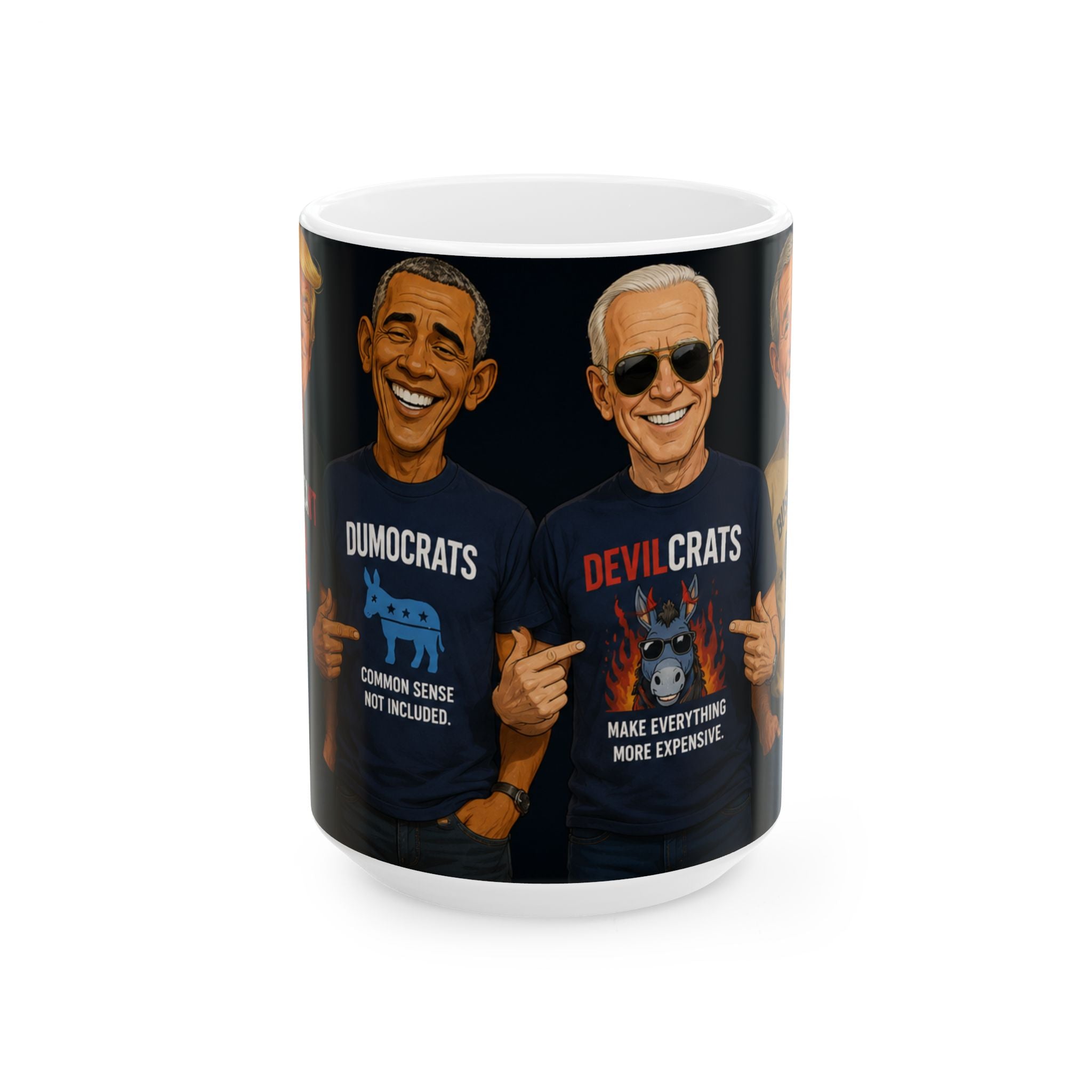 Political Satire Mug — 'Dumocrats' vs 'Devilcrats' Humorous Ceramic Coffee Cup (11oz/15oz)