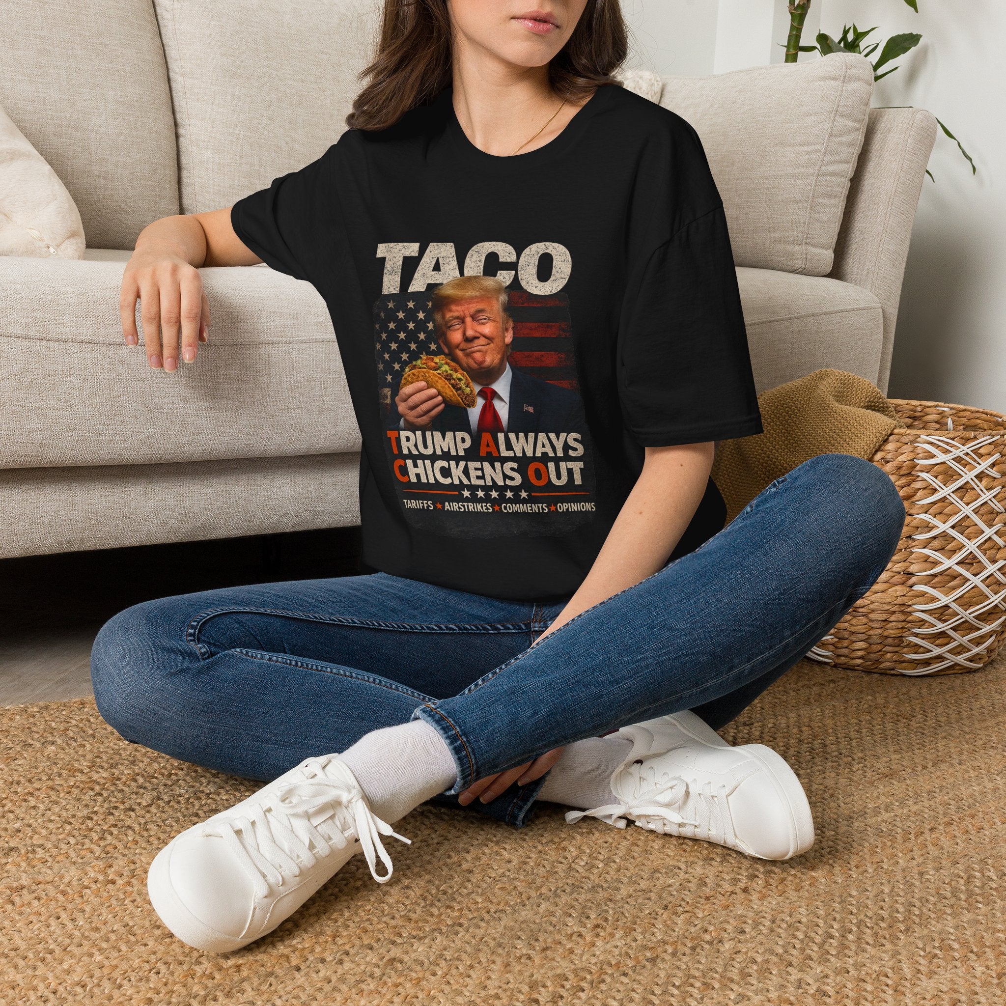 T-Shirt — 'TACO' Trump Taco Humor Tee (Political Satire)